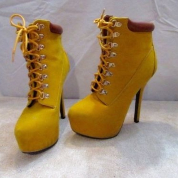 mustard shoe boots